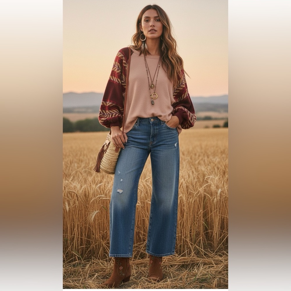 WE THE FREE BY Free people rainbow Dreams pullover sweater size large